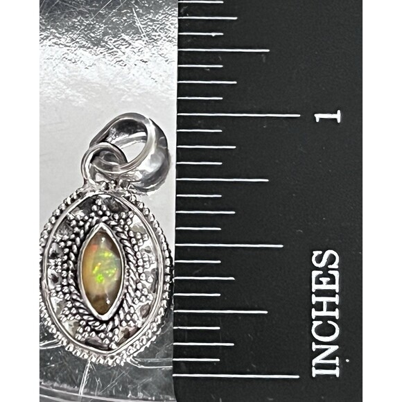 Handmade Sterling Silver Opal Pendant - Picture 6 of 8